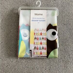 Home Design PEVA Wipes Clean Shower Curtain Owls, 70" by 72" Kid’s Bathroom Cute